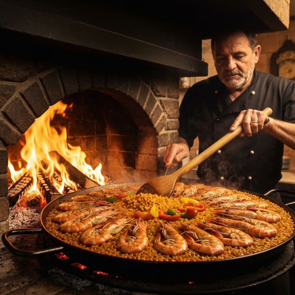 Spanish Paella Cooking
